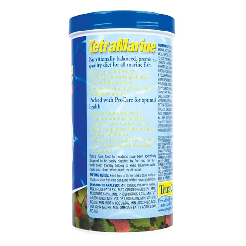 TETRAMARINE LARGE SALTWATER FLAKES, NUTRITIONALLY BALANCED FISH FOOD FOR SALTWATER FISH, 5.65 OZ