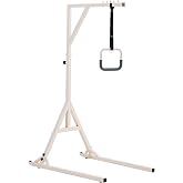 VEVOR Trapeze Bar for Bed Mobility, Height-Adjustable Bed Trapeze with 2 Casters, 350LBS Weight Capacity Heavy Duty Pull Up Trapeze Bar with Floor Stand for Elderly, Disabled, Bedridden Patients
