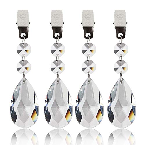 Art&Beauty 4pcs Metal Clip Crystal Glass Teardrop Pendant Tablecloth - Thumbnail 4