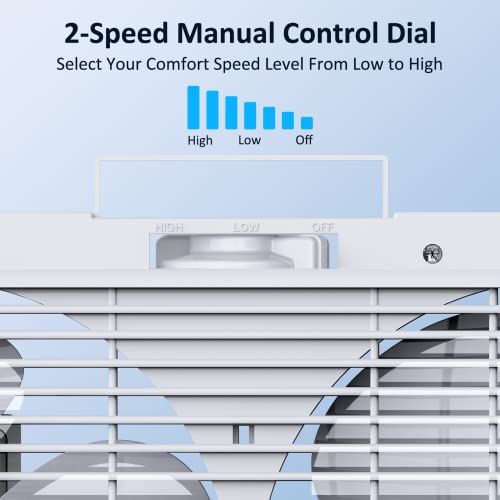 Shinic 9 Inch Twin Window Fan Reversible Airflow Control, 2 Speeds