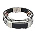 Sympath Replacement Leather Wristband Band Strap Bracelet For Fitbit Alta/Fitbit Alta HR (Black)