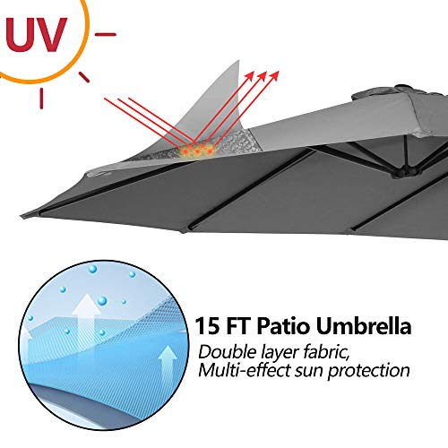 Patio Tree 15 Ft DoubleSided Patio Umbrella Outdoor Market Umbrella