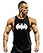 Gillbro Mens GYM Muscle Workout T-Shirt Bodybuilding Tank Top Batman Pattern