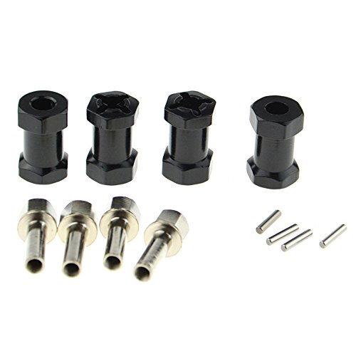 Rowiz 4pcs RC 1/10 Model Car Extended Wheel Hex Hub Aluminum Alloy Black