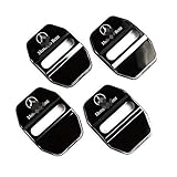 DEMILLO Stainless Steel Car Door Lock Latches Cover Protector for Mercedes GLK-Class,S-Class Maybach,A/C/CLA/GLA/G/M/S/SL-Class AMG, 3M Adhesive Backing（ Pack of 4） (black)