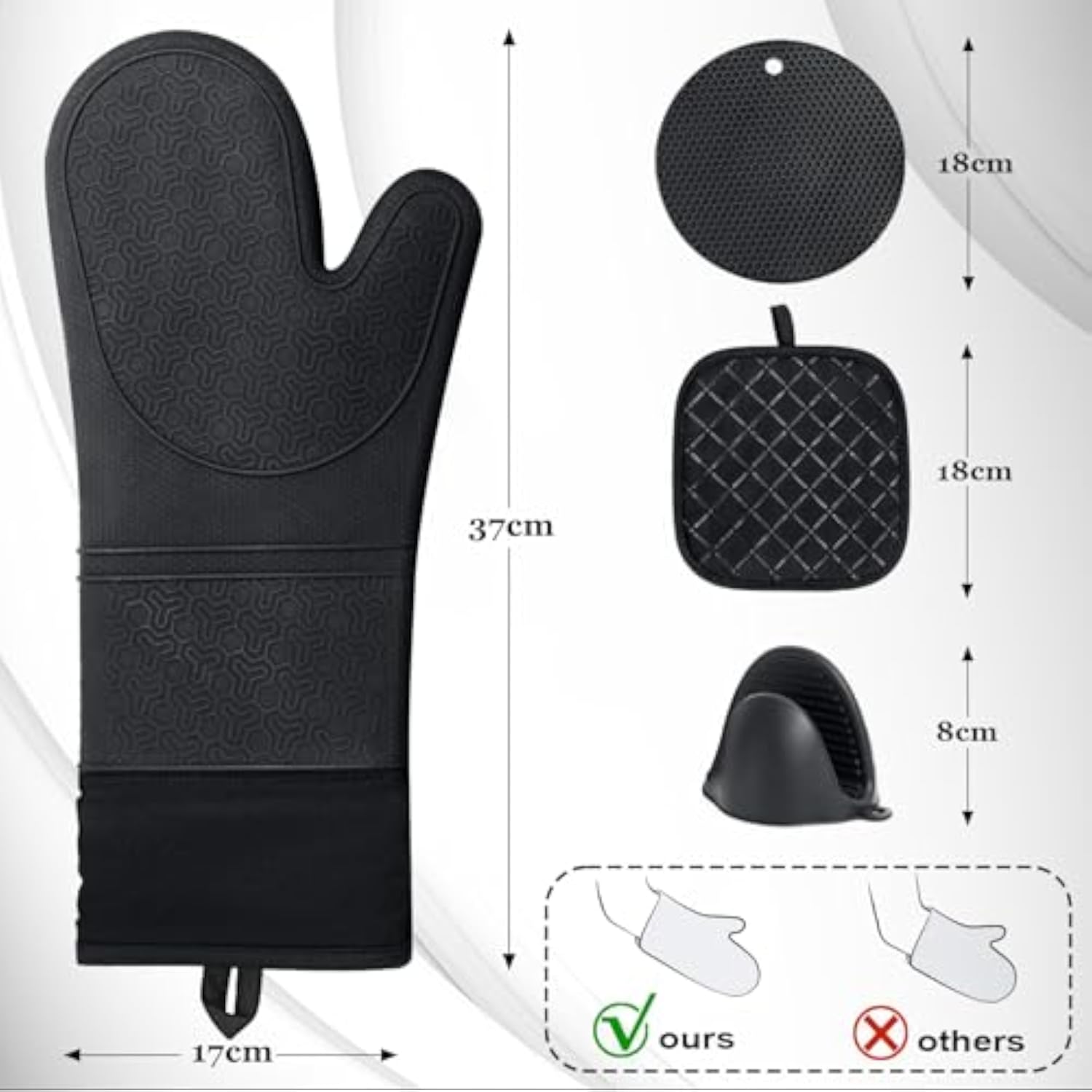 8件套烤箱手套和锅具夹持器套装40%OFF