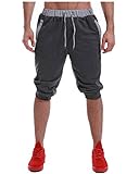 MODCHOK Men's 3/4 Jogger Capri Pants Sport Shorts Elastic Sweatpants Running Trouser with Pockets