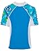 Tuga Girls Seaside S/S Rash Guard (UPF 50+), Aquamarine, 11/12 yrs