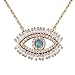 Turkish Evil Eye Necklace Cats Eye Gold Plated Faith Protection Lucky Jewelry for Women and Girls Party Special Days(Evil Eye Necklace)