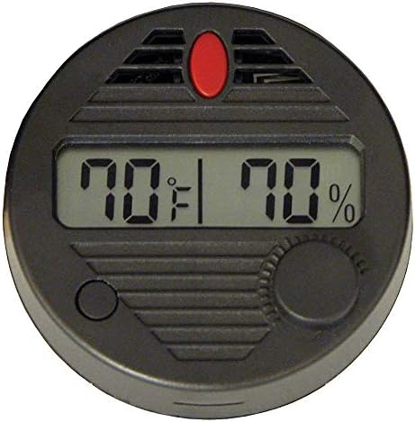 HygroSet II Round Digital Hygrometer for Humidors, 10-Second Refresh Rate, Battery Included, 2% Humidity and 1% Tempeture Accuracy for Cigar Humidors, by Quality Importers