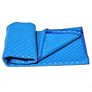 RETYLY Yoga Shop Towel Blanket Superfine Fiber Thickening Antiskid Yoga Mat Extended Absorbent Yoga Towel Machine Washable Towels Pilates Blankets Fitness Blue