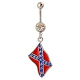 316L Surgical Steel Flag Navel Ring Belly Ring Body Jewelry