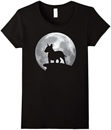 Womens Bull Terrier Miniature Eclipse Full Moon T-shirt Halloween C Medium Black