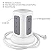 BESTTEN 6 Outlet Desktop Power Strip Tower, 1800 Joule Surge Protector with 4 USB Charging Ports (4.2A Total), 6 Feet Extension Cord, 45 Degree Angle Flat Plug, ETL Certified, Gray