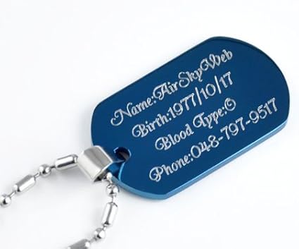 Amazon Co Jp ネックレス ペンダント オリジナル刻印 ステンレスドッグタグ Stainless Dog ブルータイプのｉｄ プレート ホーム キッチン