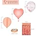 Confetti Balloons Rose-Gold Metalic for Party - Decoration Set (36) with 12-inch Latex Balloons, Confetti Balloons, 18-inch Heart Foil Balloons, Foil Curtains, Ribbons. Party Supplies 2020 Decorations