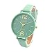 Start Women Faux Thin Leather Band Net Color Elegant Wrist Watch -Mint Green