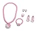 Adorable Kitty Faux Pearl Girl Jewelry 7-piece Set (Pink)