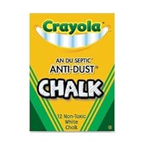 Crayola Nontoxic Anti-Dust Chalk, White, 12 Sticks/Box (50-1402) Case of 72 Dozens
