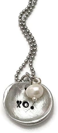 Charm Necklace Hand Stamped With XO By Bliss Stamped Jewelry