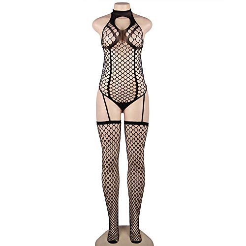 GREQ-Lingerie-Intimo-da-Donna-Calze-Intimo-Taglie-Forti-Sexy-Tentazione-Calzini-Interi-in-Omaggio-Monopezzo-in-Rete-flirtante