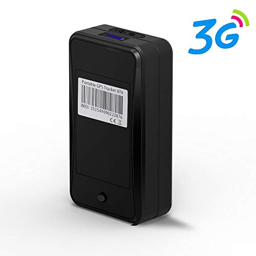 3G GPS Tracker, JIMI AT6 Mini Portable GPS Tracker with 10000mAh Battery&Powerful Magnet&Precise GPS Tracking&Multiple Alarms, GPS Tracking Device for Vehicles/Personal/Assets(1-Year Platform Service)