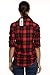 Meaneor Women Long Sleeve Plus Mid-Long Style Roll-Up Sleeve Plaid Flannel Shirt