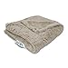 Serta | Electric Heated Faux Fur Throw with 5-Setting Controller (Sand)