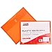 JAM PAPER Plastic Expansion Envelopes with Hook & Loop Closure - Letter Booklet - 9 3/4 x 13 with 1 Inch Expansion - Assorted Colors - 6/Pack