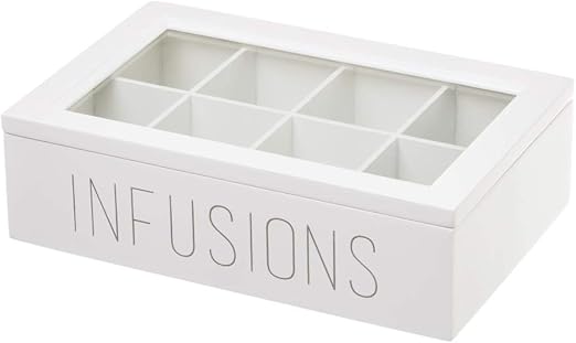 Caja infusiones de Madera Blanca Moderna para Cocina Vitta - LOLAhome: Amazon.es: Hogar