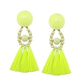 Misaky Fashion Tassel Chandeliers Drop Earrings (Yellow)