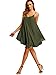 Romwe Women's Summer Spaghetti Strap Sundress Sleeveless Beach Slip Dress Army Green M