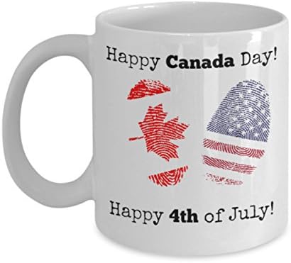 Canada US - Canada Day- Fourth of July - Unique Fun Coffee Mug - Makes a Great Gift