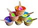 BonBon Vibrant Colors Ice Cream Dessert Bowls and Spoons (6)
