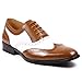 UV Signature PA002 Men's Two Tone Perforated Wing Tip Lace Up Oxford Dress Shoes