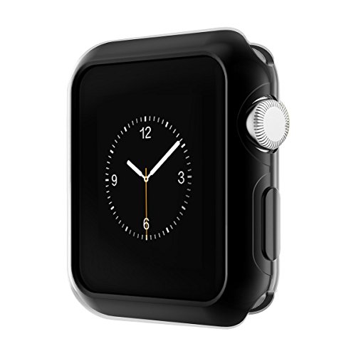 Applied to Apple Watch Case,FOLOME Plated TPU Scratch-Resistant Flexible Electroplate Case Slim Lightweight Protective Bumper Cover Case Fit Watch Series 3 / Series 2 (Black, 38mm Size Case)
