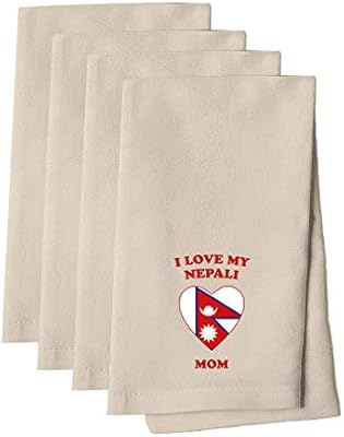 Amazon Com I Love My Nepali Mom Cotton Canvas Dinner Napkin Set