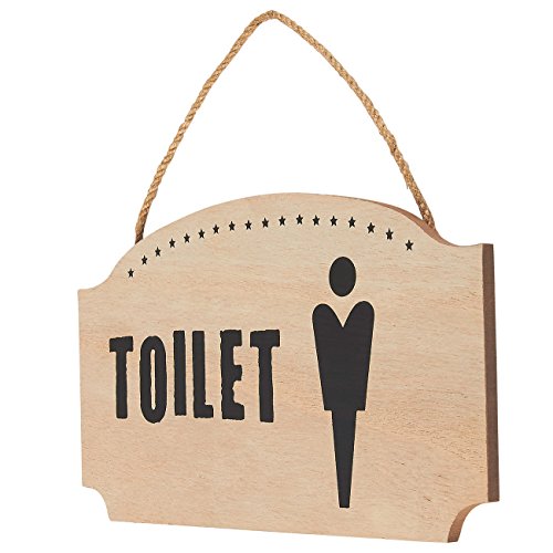 Juvale Set Of 2 Wooden Rustic Restroom Signs Hanging Rope