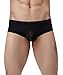 YATEEN Mens Traceless Underwear Ice Silk Briefs Black XX-Large