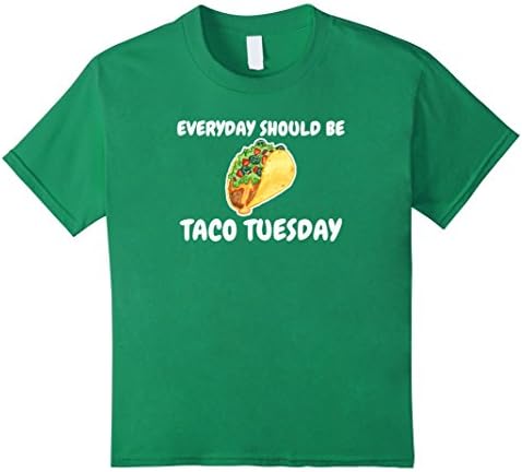 Kids Taco Tuesday Love Junk Food T-Shirt 6 Kelly Green