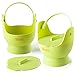 Egg Poacher - Skoo Silicone Egg Poaching Cups + Lids + Bonus eBook - Egg Cooker Set - Perfect Poached Egg Maker - For Stove Top, Microwave and Instant Pot - Pack of 2 - Green