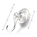 ShineMe Suction Cup Hooks for Shower Windows Clear Plastic Heavy Duty Strong Vacuum Traceless Coats Hook Smooth Wall Kitchen Bathroom Towels Caps Holder (2pcs)