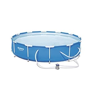 Bestway 56680 Steel Pro, 12ft x 30in, Above Ground Round Frame Pool Set | for Kids & Adults
