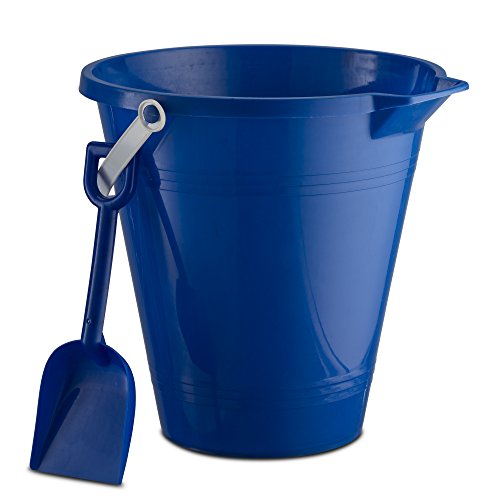 Kids Assorted 9" Sand Bucket Set 6 Pack with Shovels BPA Free Plastic
