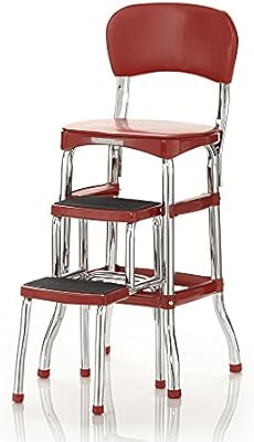 Cosco 11120red1e Retro Counter Chair Step Stool Sliding Red Amazon Sg Home Improvement