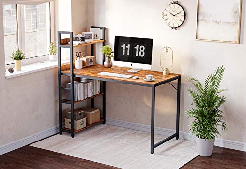 CubiCubi Computer Desk 47 inch with Storage Shelves Study Writing Table for Home Office,Modern Simple Style, Rustic… - Image 2