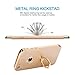 Qissy Case Compatible with iPhone 7 Case Ultra-Thin Hard Matte Shockproof 3 in 1 Ring Holder Kickstand PC Electroplate Cover Anti-Scratch for iPhone 7 4.7 inch (Gold)