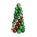 Sunlit 10’’ Christmas Ball Ornaments Tree, Green Red