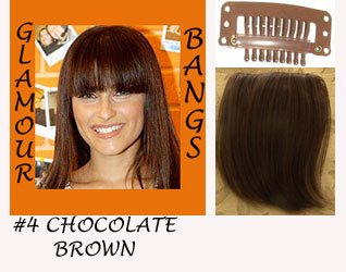 Amazon Com Clip In Human Hair Extensions Bangs 4 Chocolate