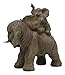 Ebros Small Wildlife Elephant Father and 2 Calves On Piggyback Playing Statue 5.25